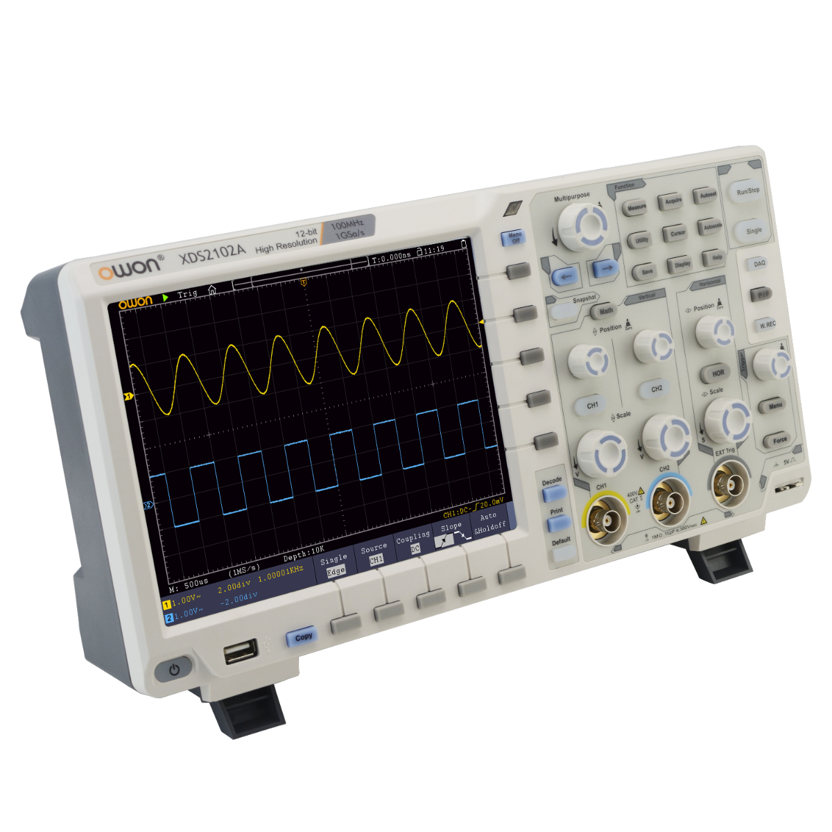 OWON XDS2102A 2CH 12Bits 100MHz Economical Digital Oscilloscope